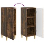 vidaXL Servírovacia skriňa Dymový dub 33 x 34,5 x 90 cm – Obrázok 11