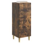 vidaXL Servírovacia skriňa Dymový dub 33 x 34,5 x 90 cm – Obrázok 3
