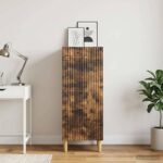 vidaXL Servírovacia skriňa Dymový dub 33 x 34,5 x 90 cm – Obrázok 4