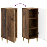 vidaXL Servírovacia skriňa Staré drevo 33 x 34,5 x 90 cm – Obrázok 11