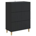 vidaXL Zásuvkový kabinet Čierna 66 x 34,5 x 90 cm Kompozitné drevo