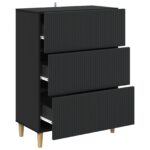 vidaXL Zásuvkový kabinet Čierna 66 x 34,5 x 90 cm Kompozitné drevo – Obrázok 3