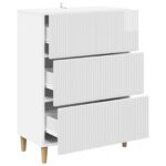 vidaXL Zásuvkový kabinet Biela s vysokým leskom 66 x 34,5 x 90 cm – Obrázok 3