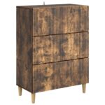 vidaXL Zásuvkový kabinet Dymový dub 66 x 34,5 x 90 cm Kompozitné drevo
