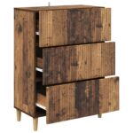 vidaXL Zásuvkový kabinet Staré drevo 66 x 34,5 x 90 cm – Obrázok 3
