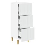 vidaXL Zásuvkový kabinet Biela 33 x 34,5 x 90 cm Kompozitné drevo – Obrázok 3
