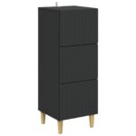 vidaXL Zásuvkový kabinet Čierna 33 x 34,5 x 90 cm Kompozitné drevo
