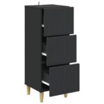 vidaXL Zásuvkový kabinet Čierna 33 x 34,5 x 90 cm Kompozitné drevo – Obrázok 3