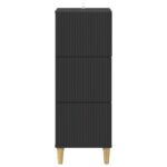 vidaXL Zásuvkový kabinet Čierna 33 x 34,5 x 90 cm Kompozitné drevo – Obrázok 4