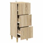 vidaXL Zásuvkový kabinet Dub sonoma 33 x 34,5 x 90 cm Kompozitné drevo – Obrázok 3