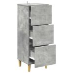 vidaXL Zásuvkový kabinet Betónovo sivá 33 x 34,5 x 90 cm – Obrázok 3