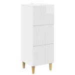 vidaXL Zásuvkový kabinet Biela s vysokým leskom 33 x 34,5 x 90 cm