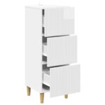 vidaXL Zásuvkový kabinet Biela s vysokým leskom 33 x 34,5 x 90 cm – Obrázok 3