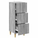 vidaXL Zásuvkový kabinet Sivá sonoma 33 x 34,5 x 90 cm – Obrázok 3