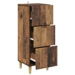vidaXL Zásuvkový kabinet Staré drevo 33 x 34,5 x 90 cm – Obrázok 3