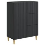 vidaXL Servírovacia skriňa Čierna 66 x 34,5 x 90 cm Kompozitné drevo – Obrázok 2