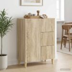 vidaXL Servírovacia skriňa so zásuvkou Dub sonoma 66 x 34,5 x 90 cm – Obrázok 4