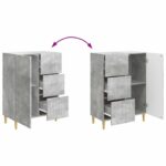 vidaXL Servírovacia skriňa so zásuvkou Betónovo sivá 66 x 34,5 x 90 cm – Obrázok 10