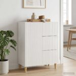 vidaXL Servírovacia skriňa Biela s vysokým leskom 66 x 34,5 x 90 cm