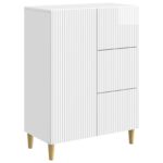 vidaXL Servírovacia skriňa Biela s vysokým leskom 66 x 34,5 x 90 cm – Obrázok 2