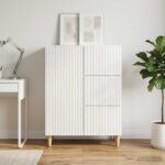vidaXL Servírovacia skriňa Biela s vysokým leskom 66 x 34,5 x 90 cm – Obrázok 4