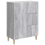 vidaXL Servírovacia skriňa so zásuvkou Sivá sonoma 66 x 34,5 x 90 cm – Obrázok 2