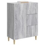 vidaXL Servírovacia skriňa so zásuvkou Sivá sonoma 66 x 34,5 x 90 cm – Obrázok 3