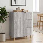 vidaXL Servírovacia skriňa so zásuvkou Sivá sonoma 66 x 34,5 x 90 cm – Obrázok 4