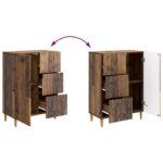 vidaXL Servírovacia skriňa so zásuvkou Staré drevo 66 x 34,5 x 90 cm – Obrázok 10