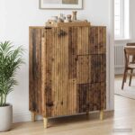 vidaXL Servírovacia skriňa so zásuvkou Staré drevo 66 x 34,5 x 90 cm – Obrázok 4