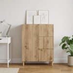 vidaXL Servírovacia skriňa so zásuvkou Dub artisan 66 x 34,5 x 90 cm – Obrázok 4