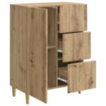 vidaXL Servírovacia skriňa so zásuvkou Dub artisan 66 x 34,5 x 90 cm – Obrázok 5