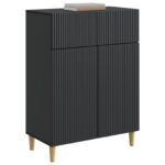 vidaXL Servírovacia skriňa Čierna 66 x 34,5 x 90 cm Kompozitné drevo – Obrázok 3