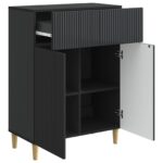 vidaXL Servírovacia skriňa Čierna 66 x 34,5 x 90 cm Kompozitné drevo – Obrázok 5