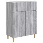 vidaXL Servírovacia skriňa so zásuvkou Sivá sonoma 66 x 34,5 x 90 cm – Obrázok 2
