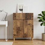 vidaXL Servírovacia skriňa so zásuvkou Staré drevo 66 x 34,5 x 90 cm – Obrázok 4