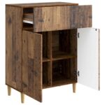 vidaXL Servírovacia skriňa so zásuvkou Staré drevo 66 x 34,5 x 90 cm – Obrázok 5