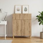 vidaXL Servírovacia skriňa so zásuvkou Dub artisan 66 x 34,5 x 90 cm – Obrázok 4