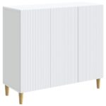 vidaXL Servírovacia skriňa Biela 89 x 34,5 x 80 cm Kompozitné drevo – Obrázok 2
