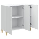 vidaXL Servírovacia skriňa Biela 89 x 34,5 x 80 cm Kompozitné drevo – Obrázok 5