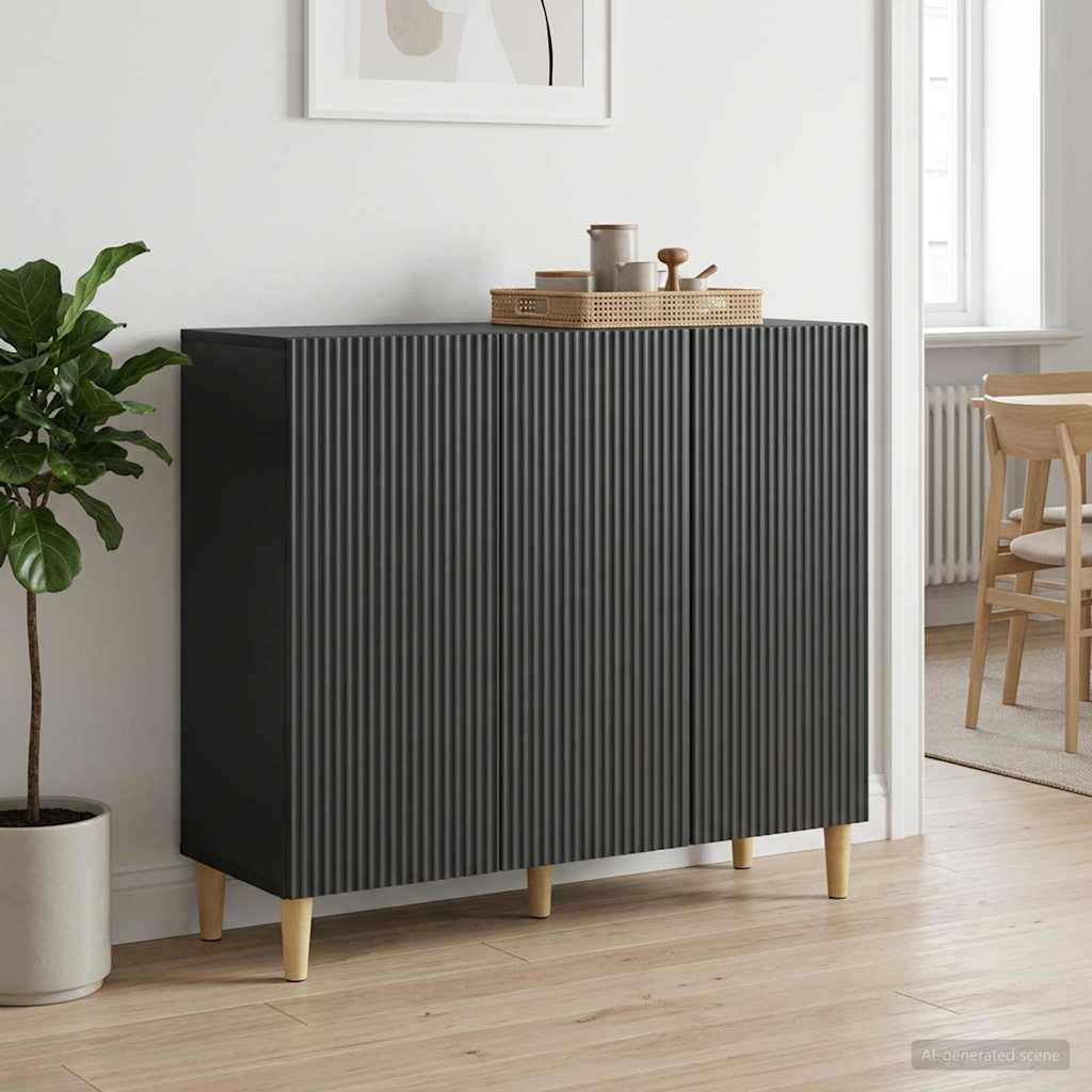 894646_1.jpg vidaXL Servírovacia skriňa Čierna 89 x 34,5 x 80 cm Kompozitné drevo – Obrázok 1