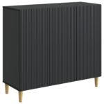 vidaXL Servírovacia skriňa Čierna 89 x 34,5 x 80 cm Kompozitné drevo – Obrázok 2