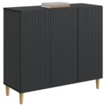 vidaXL Servírovacia skriňa Čierna 89 x 34,5 x 80 cm Kompozitné drevo – Obrázok 3