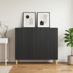 vidaXL Servírovacia skriňa Čierna 89 x 34,5 x 80 cm Kompozitné drevo – Obrázok 4