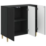 vidaXL Servírovacia skriňa Čierna 89 x 34,5 x 80 cm Kompozitné drevo – Obrázok 5