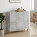 vidaXL Servírovacia skriňa Betónovo sivá 89 x 34,5 x 80 cm – Obrázok 4