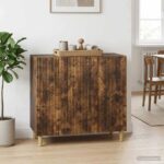 vidaXL Servírovacia skriňa Dymový dub 89 x 34,5 x 80 cm