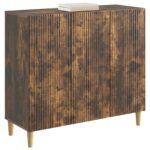 vidaXL Servírovacia skriňa Dymový dub 89 x 34,5 x 80 cm – Obrázok 3