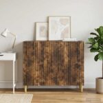 vidaXL Servírovacia skriňa Dymový dub 89 x 34,5 x 80 cm – Obrázok 4