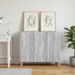vidaXL Servírovacia skriňa Sivá sonoma 89 x 34,5 x 80 cm – Obrázok 4
